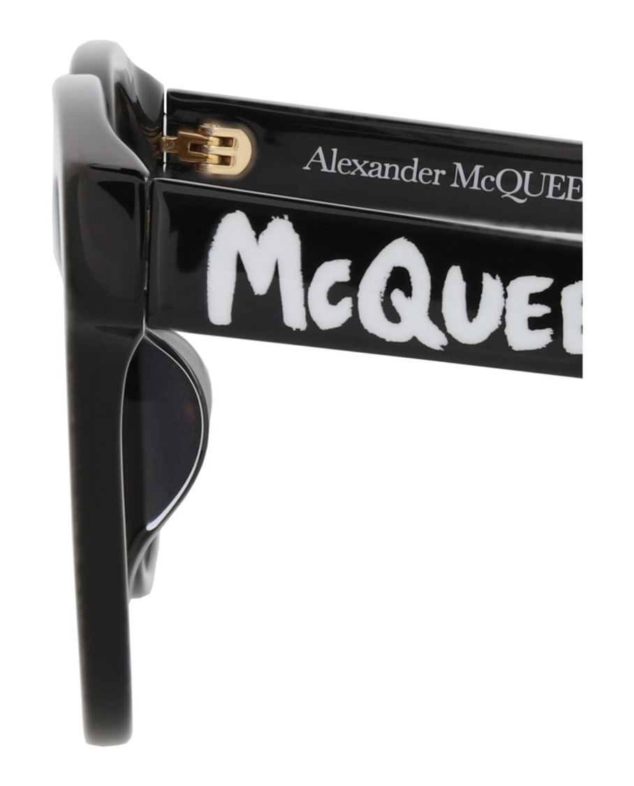 Alexander Mcqueen Square-frame Acetate Sunglasses In Gray