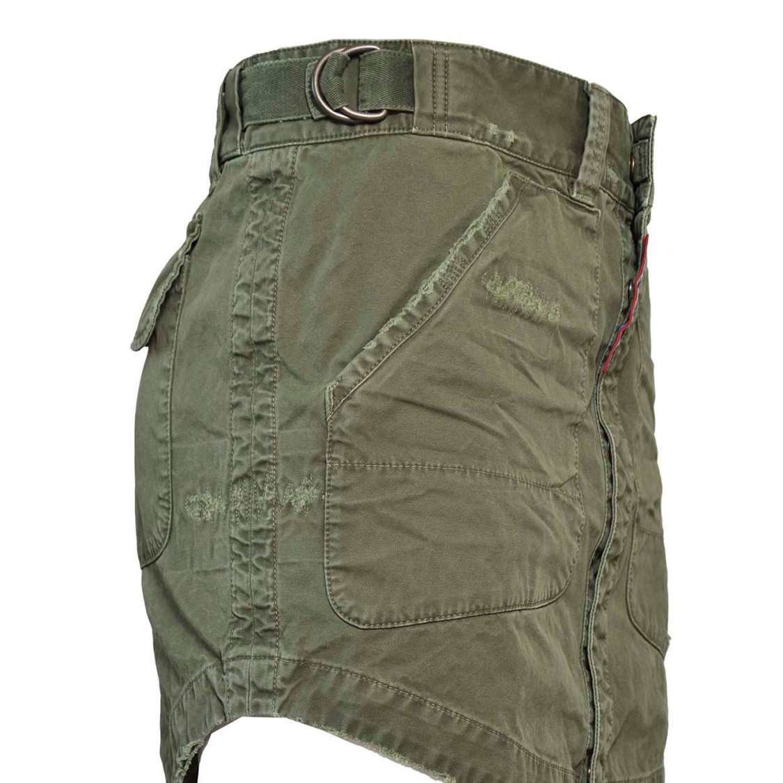 Dsquared2 Green Cotton Military Miniskirt In Grey
