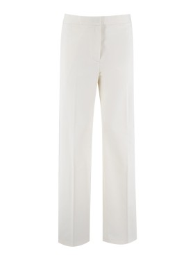 パンツ FABIANA FILIPPI Loose leg two-color pants Fabiana Filippi transparent-leg loose-fit Trousers | White