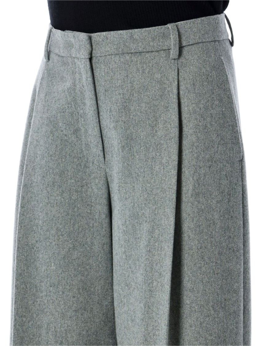 Shop The Garment Wide-leg Mille Trousers With Pleated Front In Grey