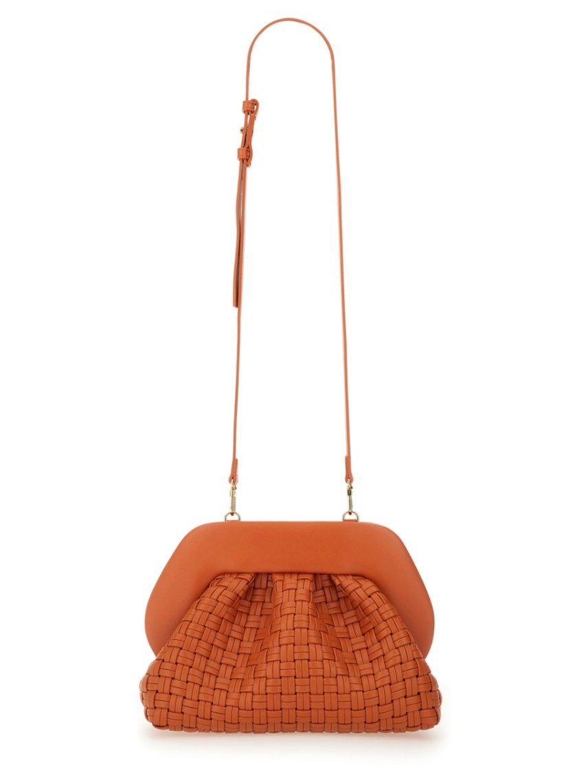 Themoirè Tia Weaved Micro Clutch In Orange