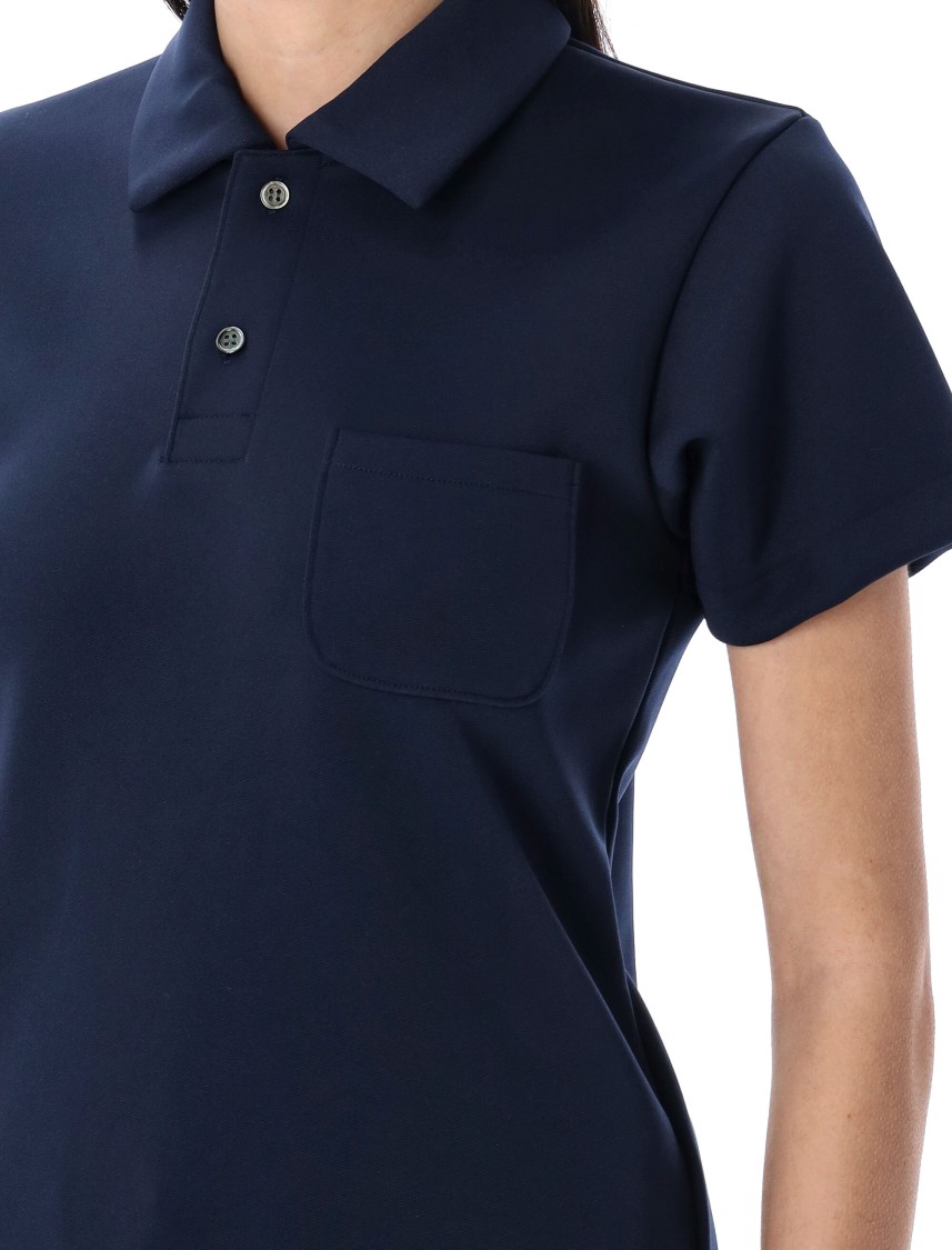 Shop Comme Des Garçons Black Polo Shirt With Classic Collar In Blue