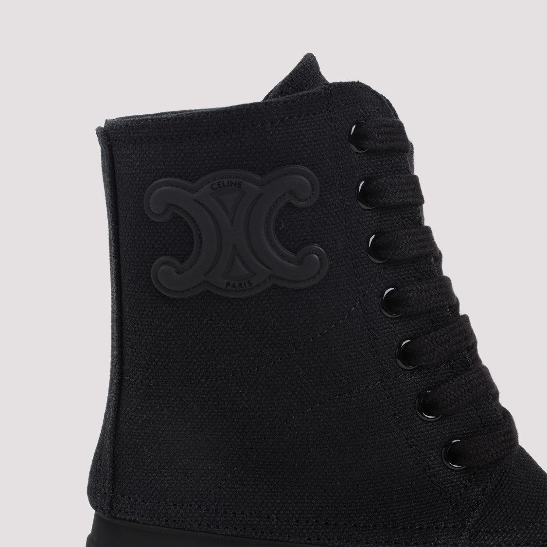 Celine Triumph Canvas High-top Chunky Boot In Multi