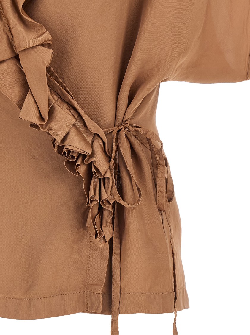 Dries Van Noten Brown Clematis Top In Brown