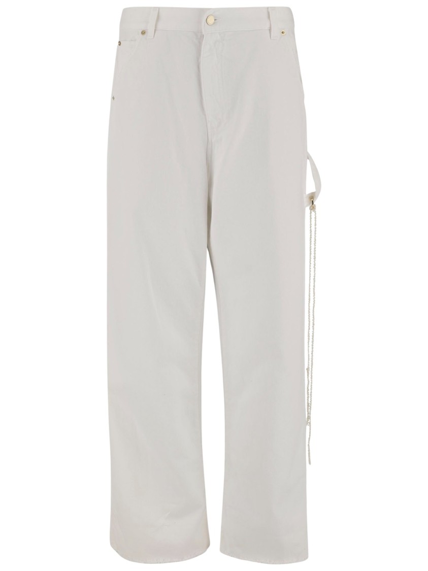 Shop Darkpark Carpenter Lisa Cotton Denim Jeans In White