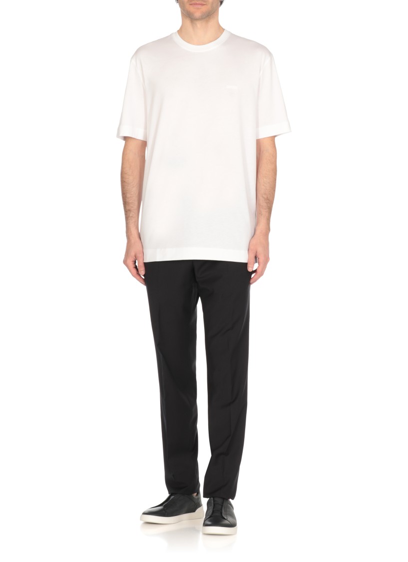 ZEGNA ZEGNA WHITE COTTON T-SHIRT