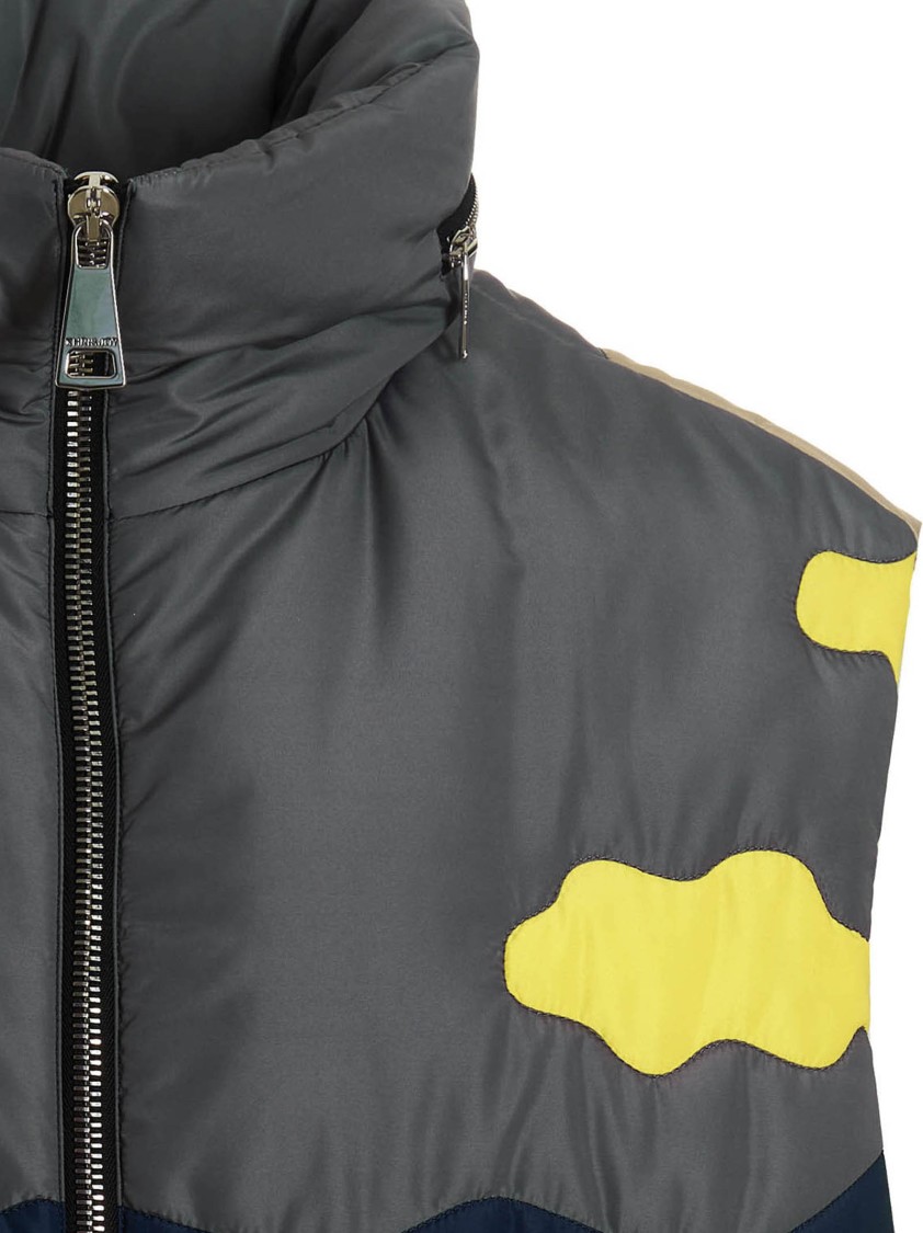Khrisjoy Oversize Patchwork Colorblock Nylon Vest In Gray
