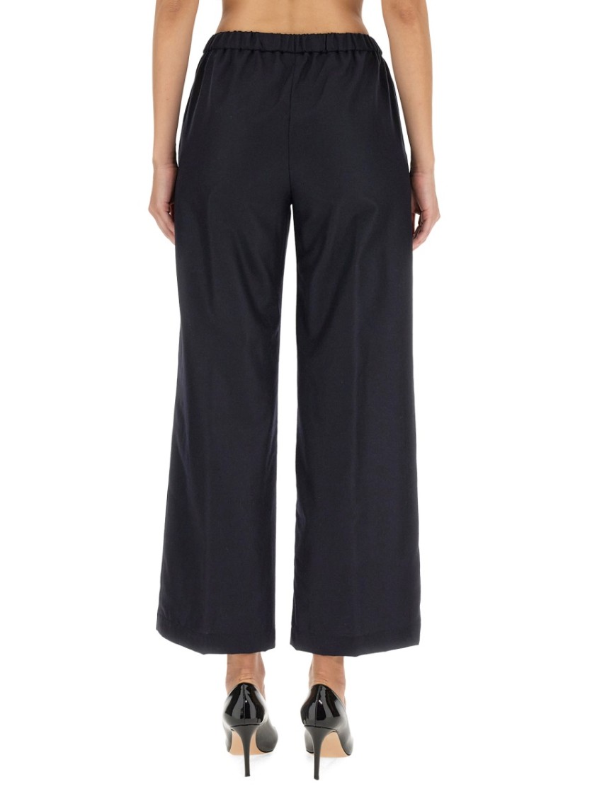 Aspesi Tailored High-waist Pants With Wide Legs In Blue