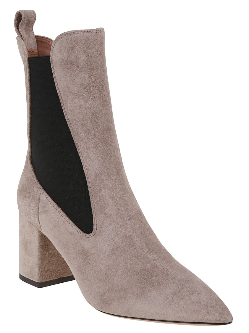Paris Texas Anja Suede Ankle Boots In Neutral