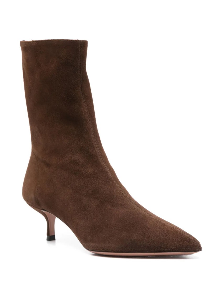 Aquazzura Montmartre 50 Suede Ankle Boots In Black