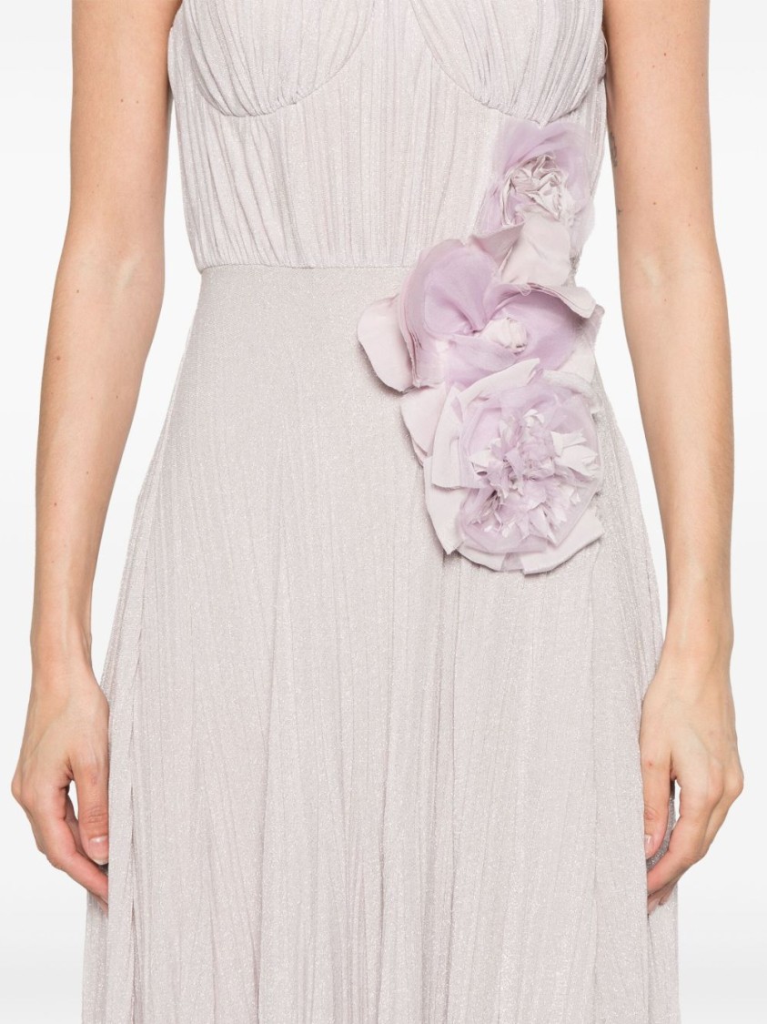 Shop Elisabetta Franchi Maxi Dress With Fitted Bodice