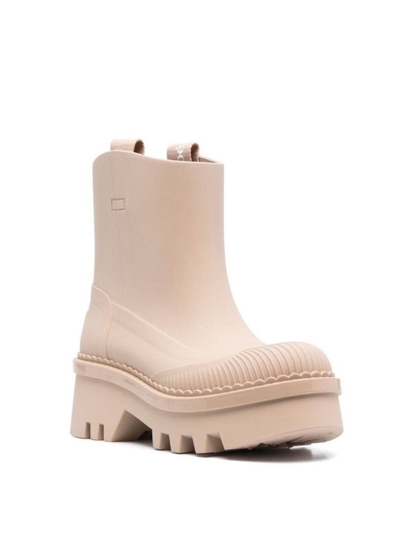 Chloé Raina Beige Rosé Rain Boots In Neutral