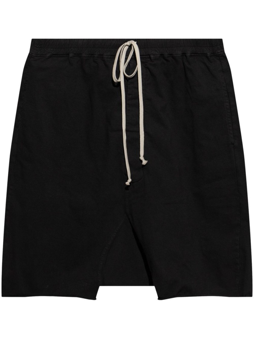 Shop Drkshdw Black Shorts With Elasticated Drawstring And Flap Pockets