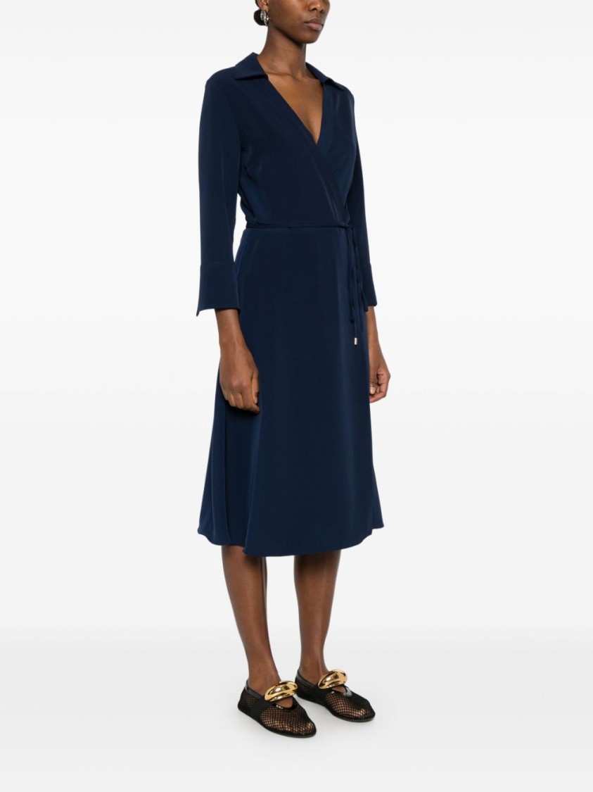 Liu •jo Liu Jo Blue Midi Wrap Dress With Tie In Blue