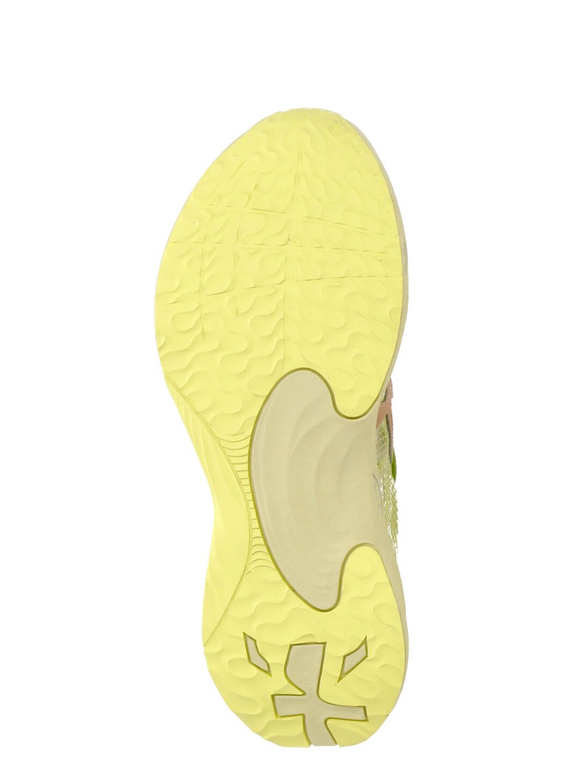Prmt Green Leather And Tech Fabric Sneakers In Multi