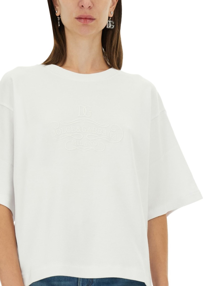 Dolce & Gabbana T-shirt With Lettering Logo In White