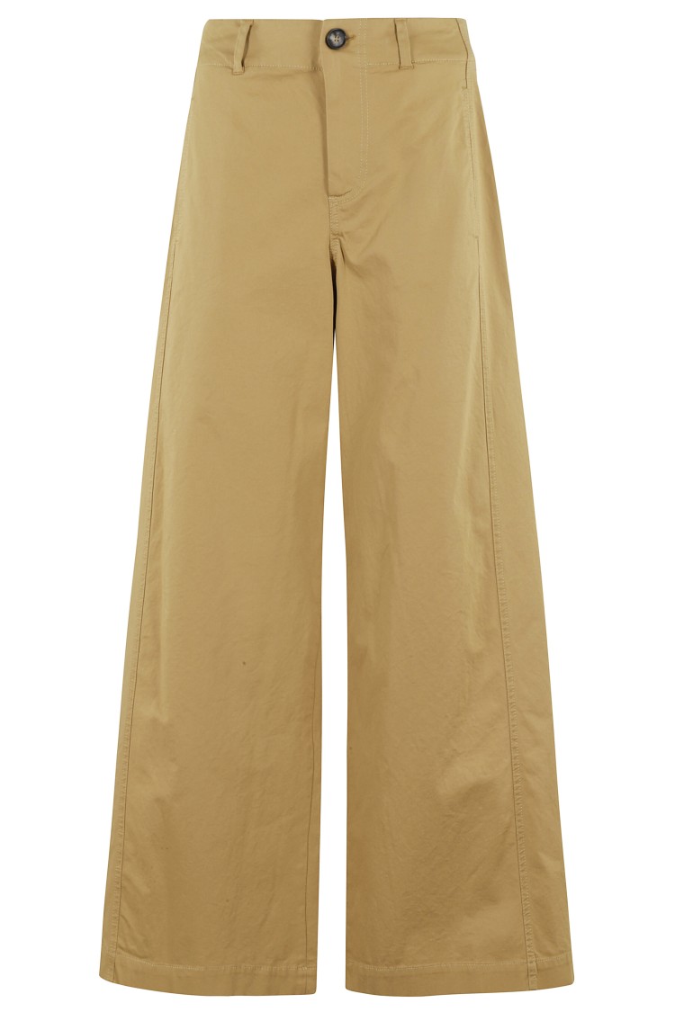 Shop Tela Wide-leg Pants With Angled Front Pockets In Neutrals