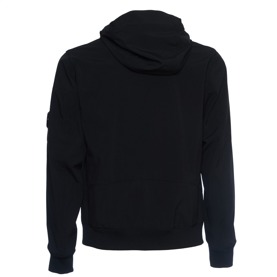 C.p. Company Windproof Black Hooded Jacket With Adjustable Features In Black