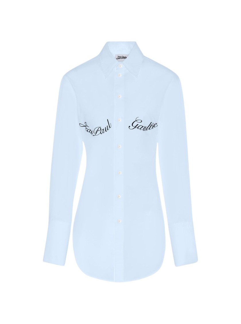 Jean Paul Gaultier Underboob Transfer Print Shirt For Women In Blue