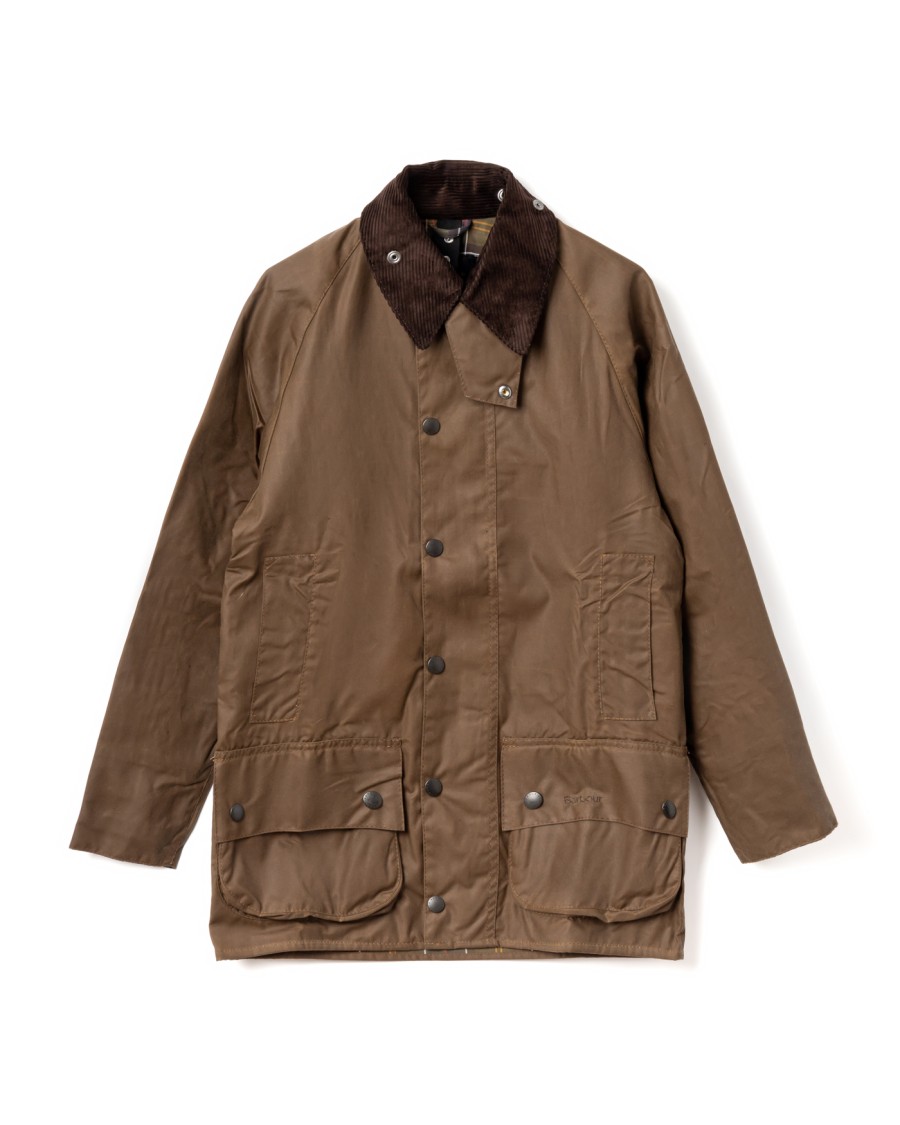 Barbour Beaufort Waxed Cotton Jacket With Iconic Design Elements In Brown