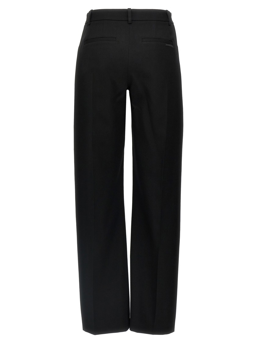 Alexander Wang Arched Leg Wool Pants With Tailored Silhouette In Black