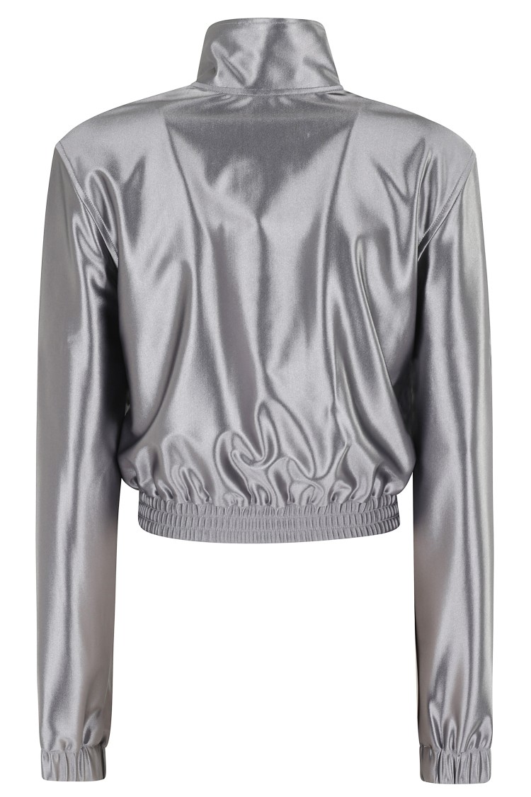 Alexander Wang T T By Alexander Wang Shrunken Zip Up Sweatshirts In Gray