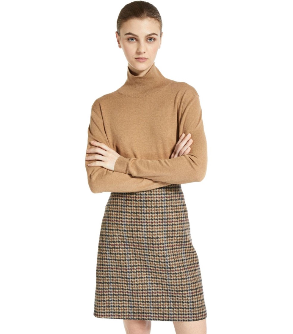 Max Mara Kiku Camel Turtleneck Sweater In Neutral