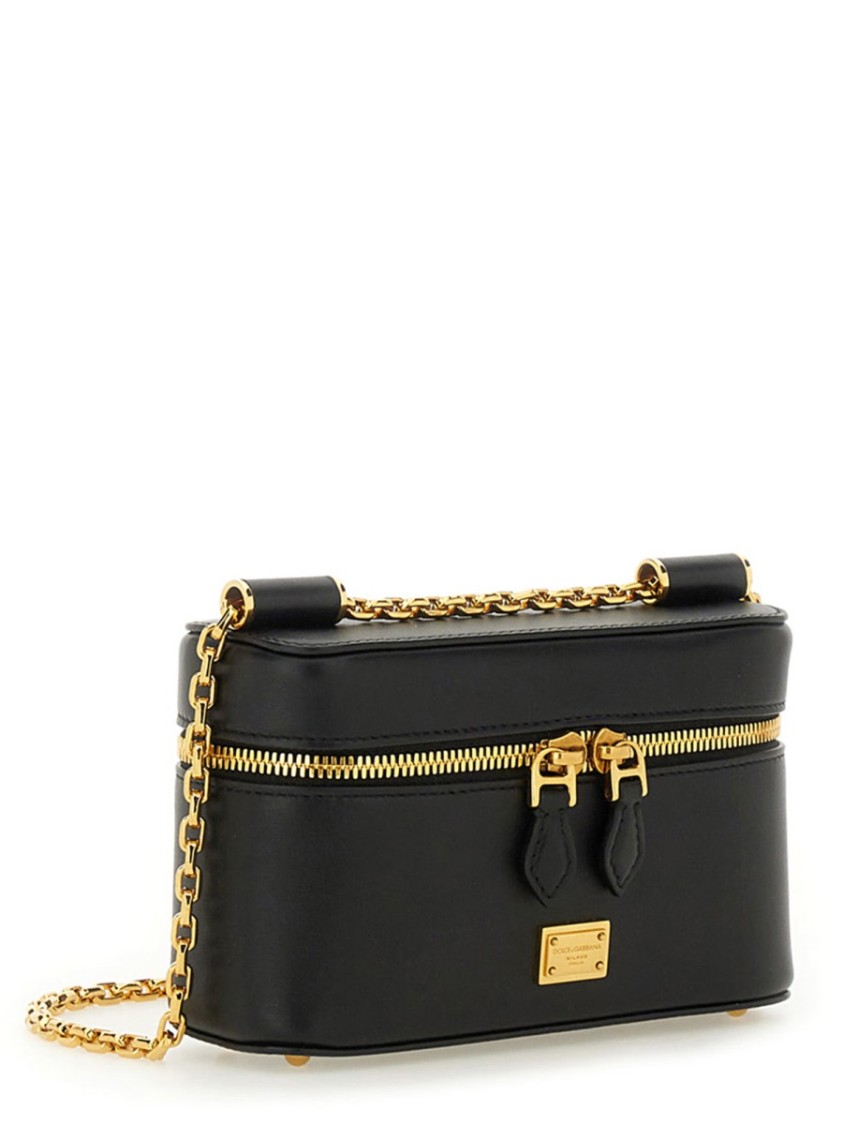 Shop Dolce & Gabbana "sicily" Black Leather Shoulder Bag