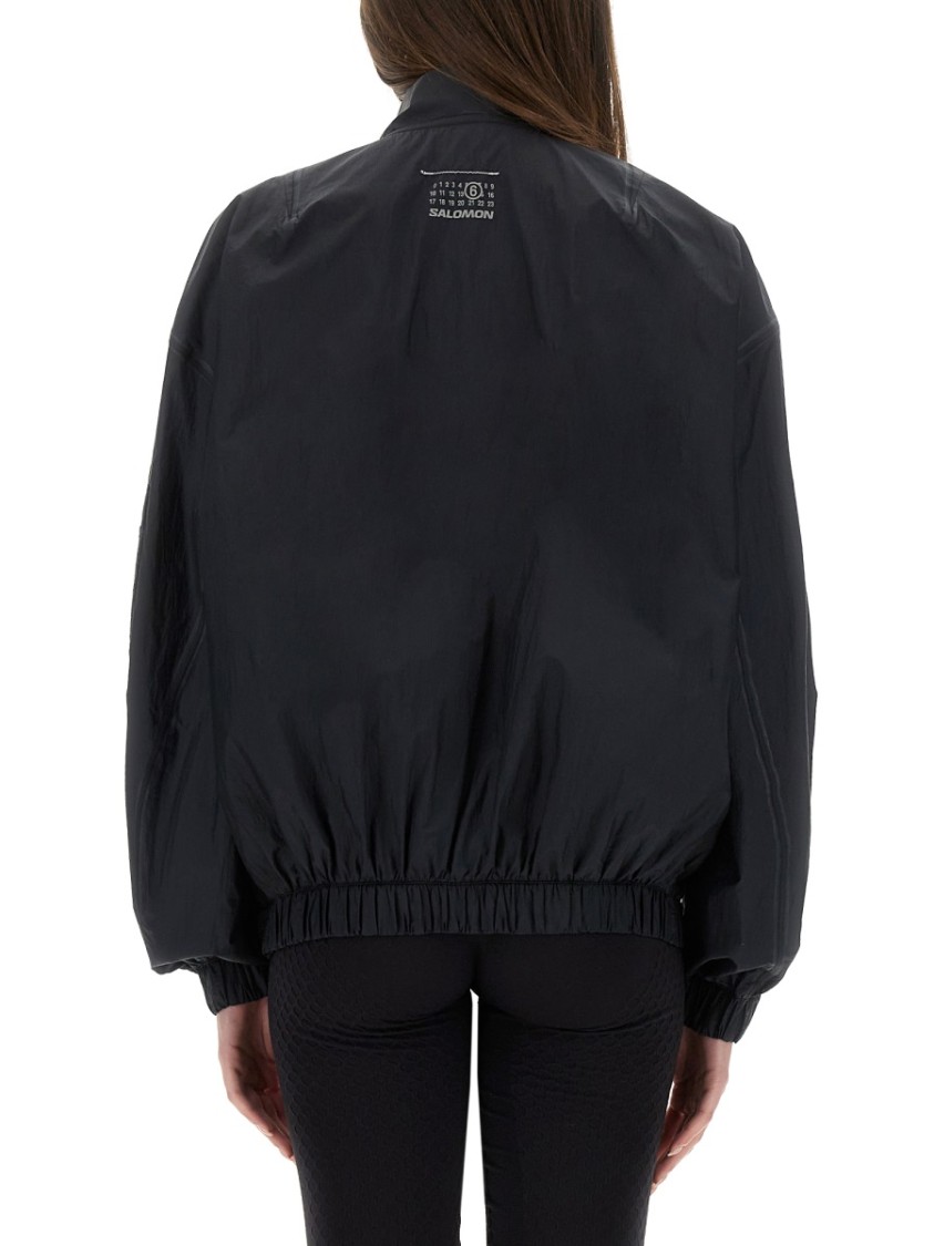 Mm6 By Maison Margiela X Salomon Lightweight Black Nylon Jacket With Design In Black