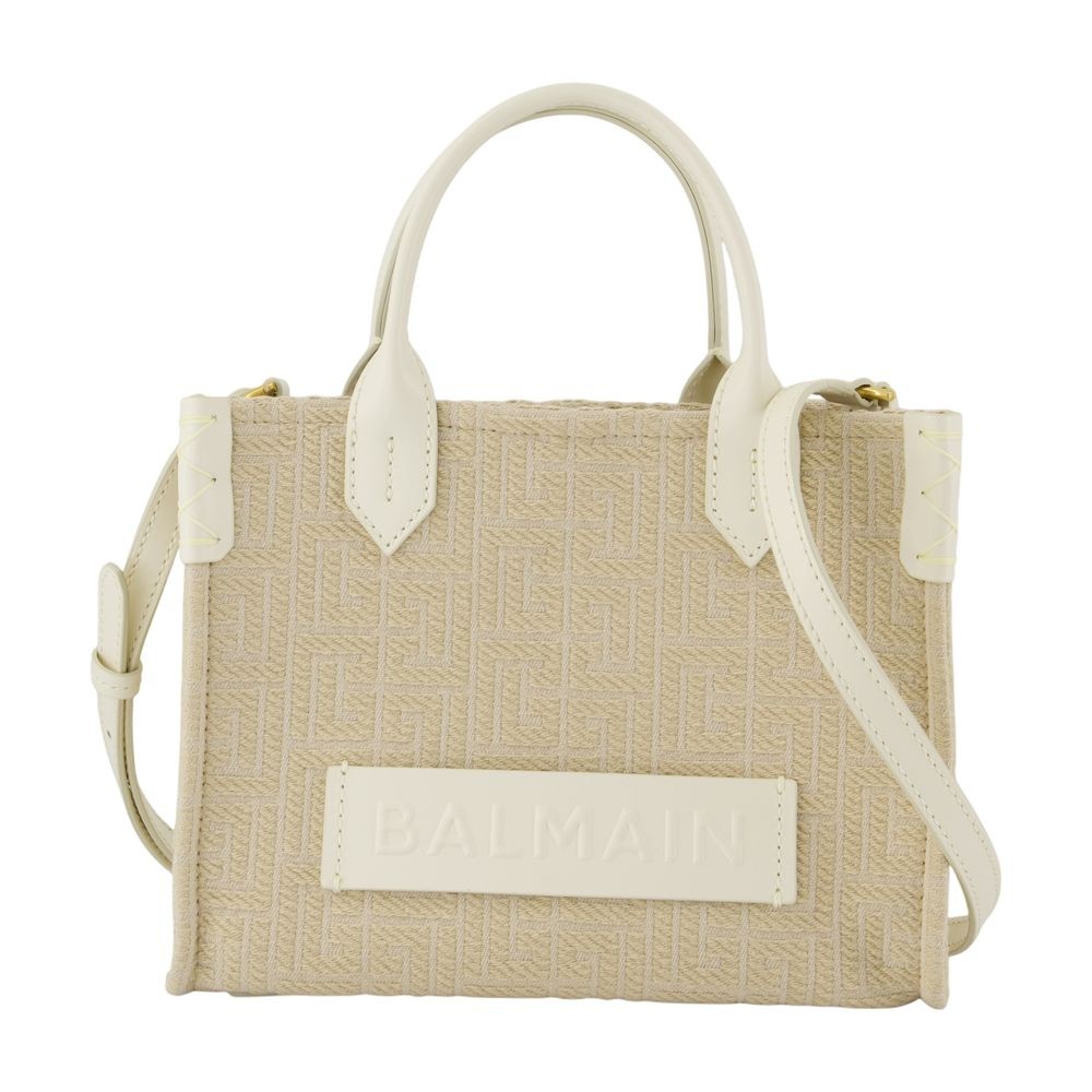 トートバッグ Balmain B-Army Shopper Bag - Leather - Neutral Balmain B Army Medium Shopper Tote Bag in Canvas with