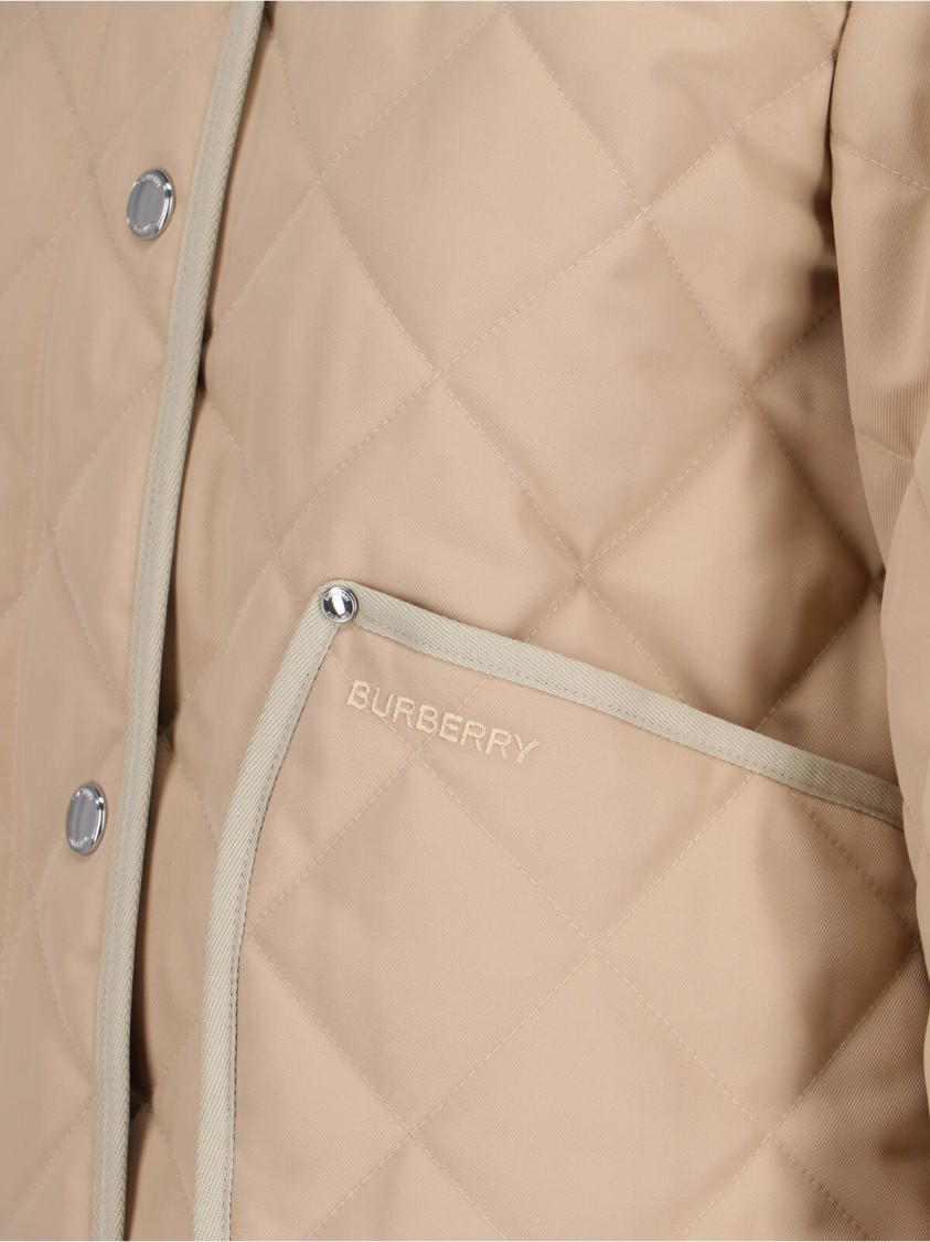 Burberry Lanford Short Quilted Nylon Jacket In Neutrals