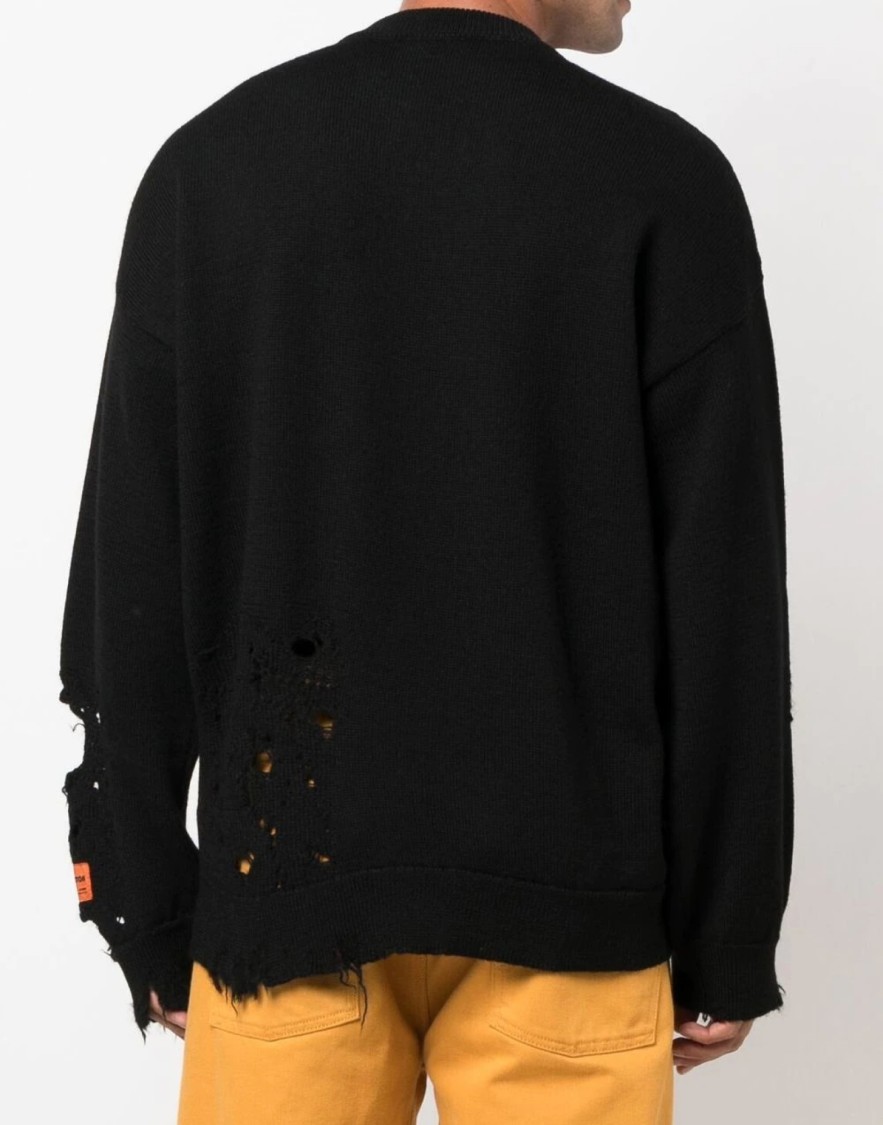 Heron Preston Ctnmb Logo Shredded Knit Sweater In Multi