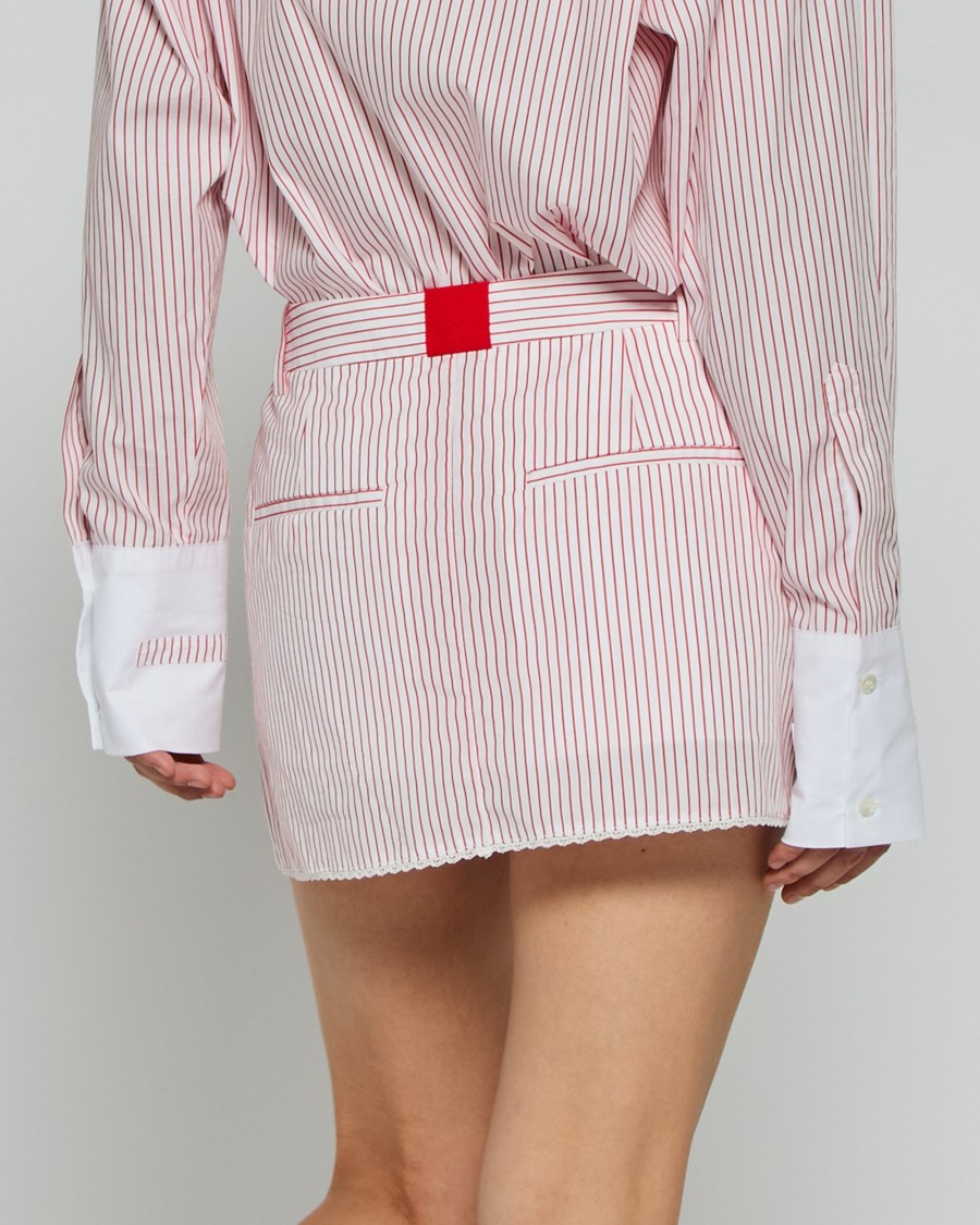 Serena Bute Striped Serena Mini Skirt - Red/white