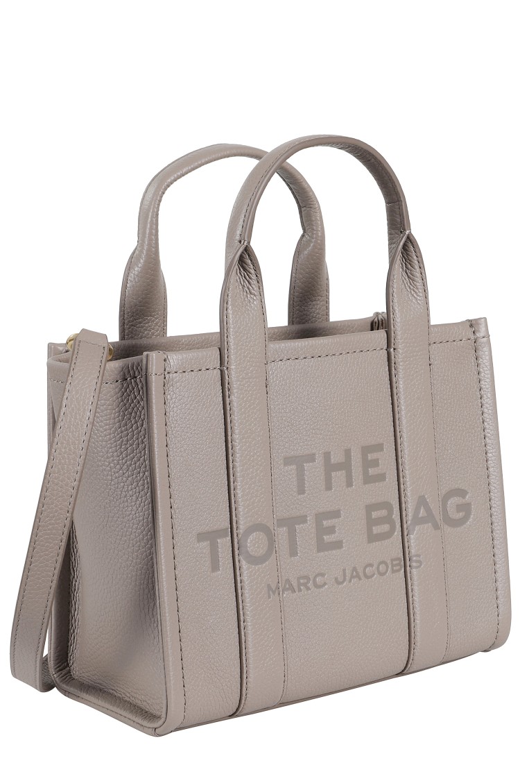 Marc Jacobs Structured Small Tote With Adjustable Strap And Embossed Logo In Gray