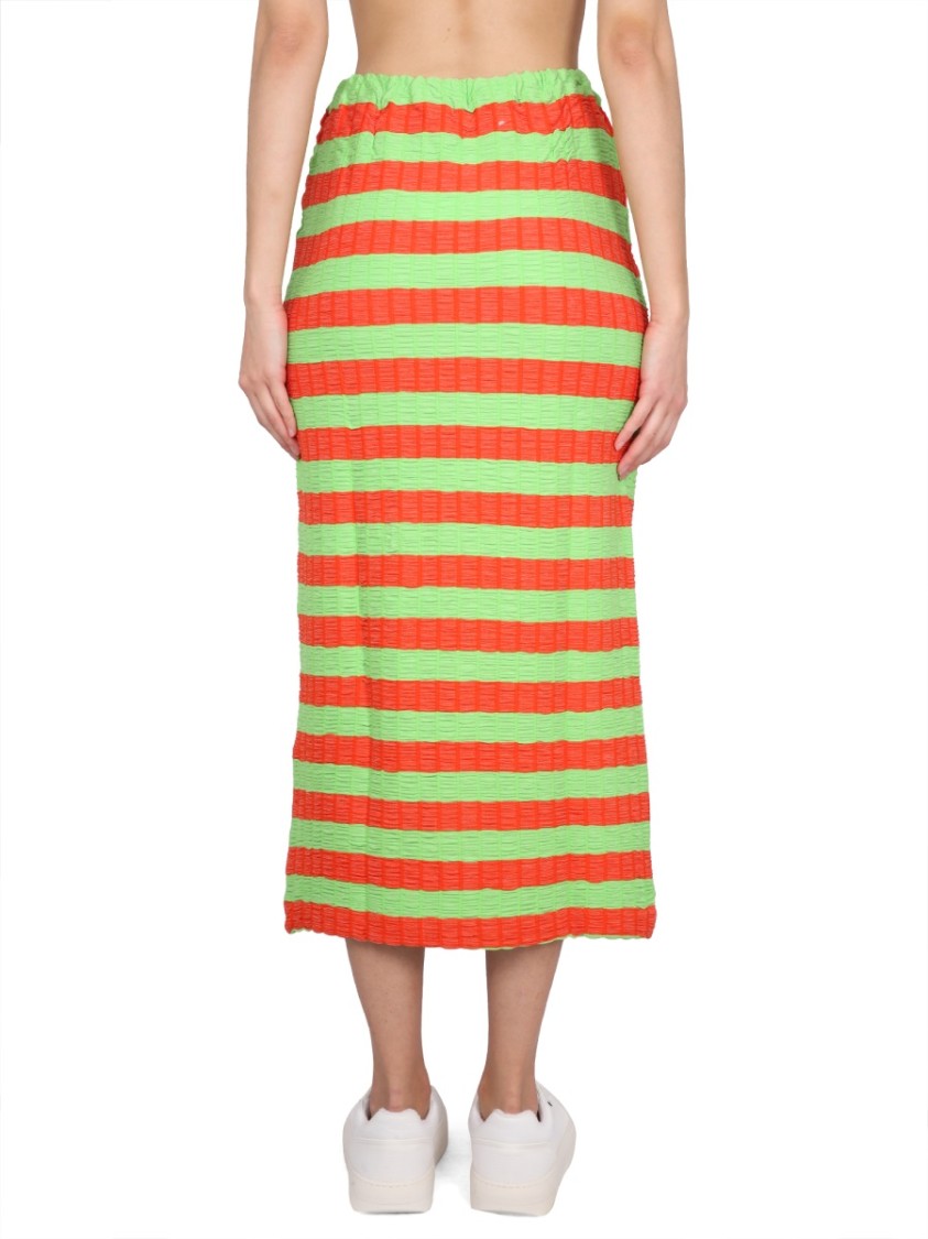 Sunnei Curled Striped Midi Skirt