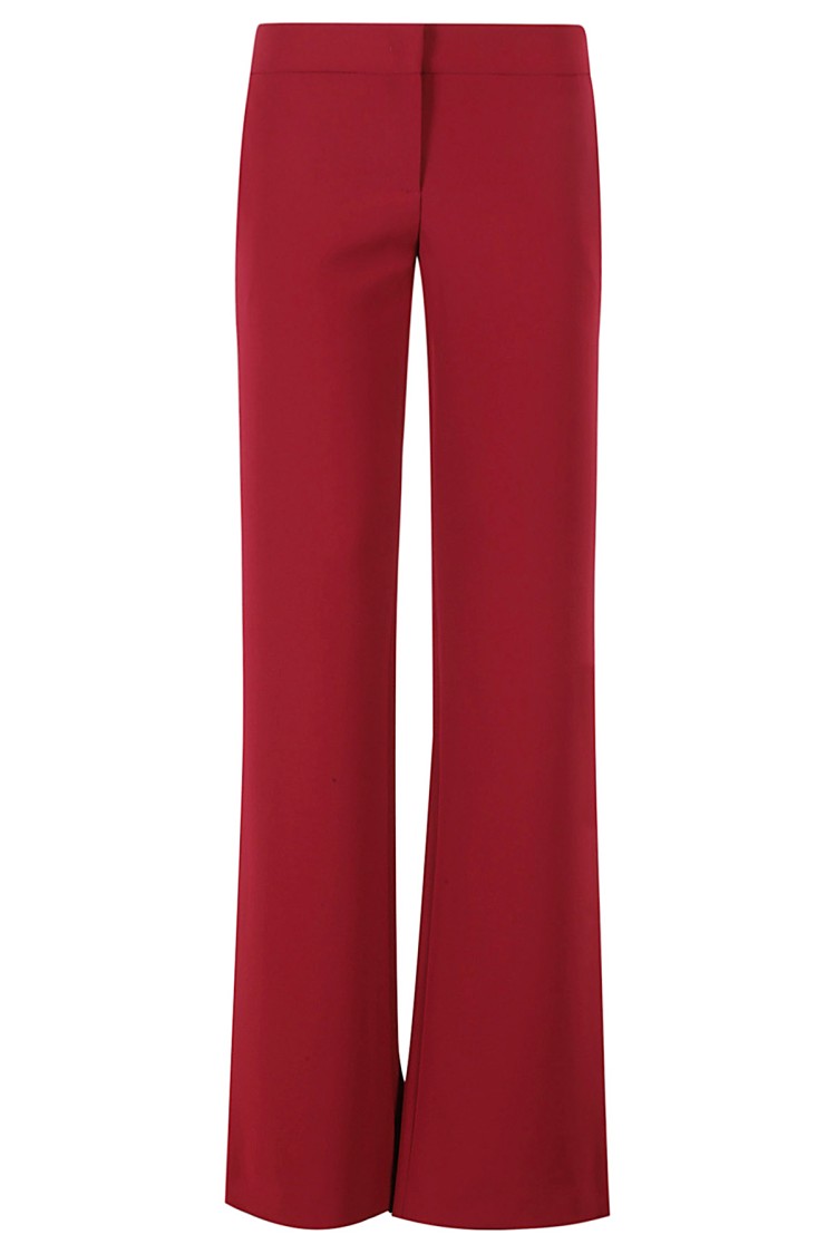 Moschino Stretch Crepe Flared Pants In Red