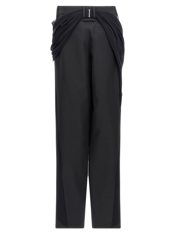 パンツ Jean Paul Gaultier Black Wool Trousers With Tulle Draping Jean Paul Gaultier Black Wool Trousers With Tulle Draping