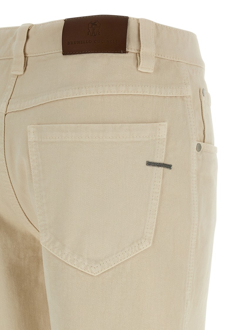 Brunello Cucinelli Straight-fit Denim Trousers In Neutral