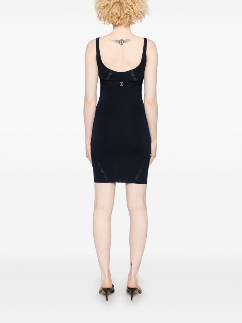 Shop Patrizia Pepe Fitted Mini Dress With Cut-out Detailing