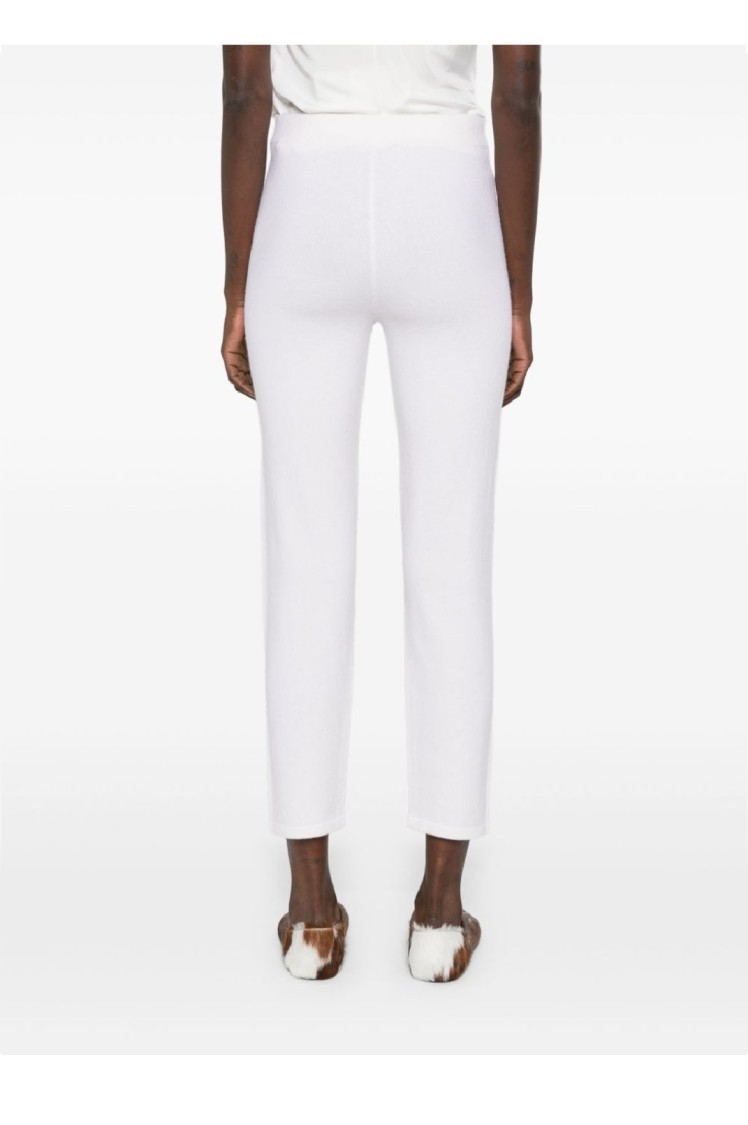 Max Mara Cropped White Pants With Tailored Silhouette In White