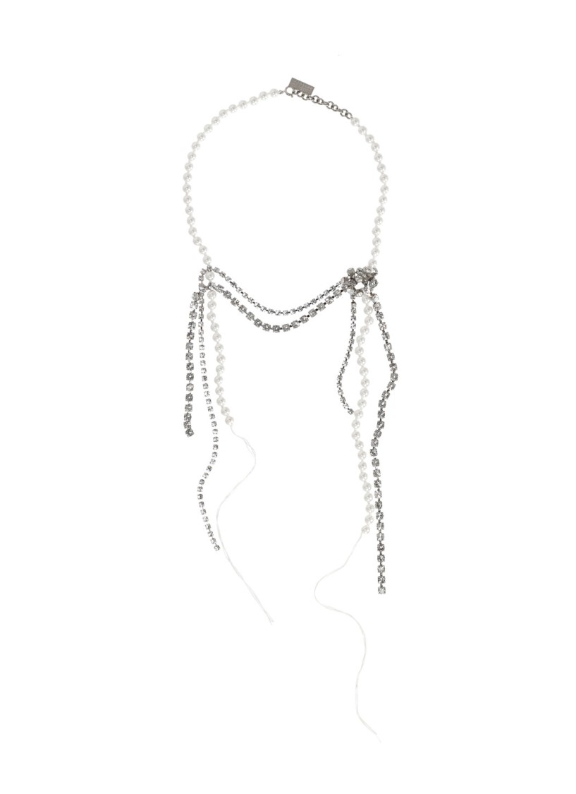 Mm6 Maison Margiela Mm6 By Maison Margiela Necklace With Synth Pearls And Strass