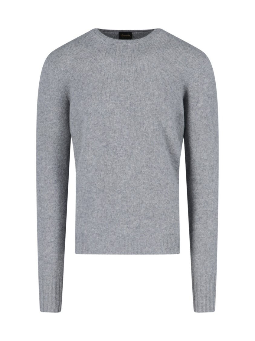 Drumohr Ribbed Crewneck Sweater Soft Texture In Grey