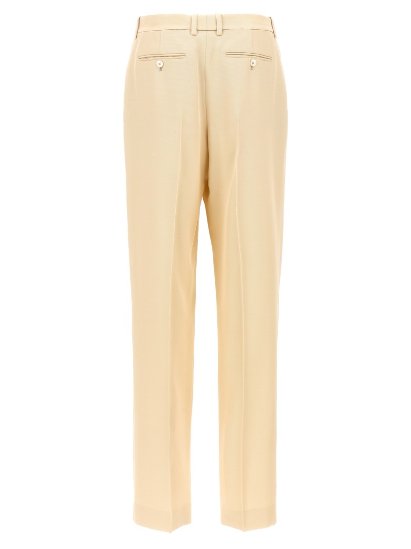 Tom Ford Front Pleated Silk And Wool Pants