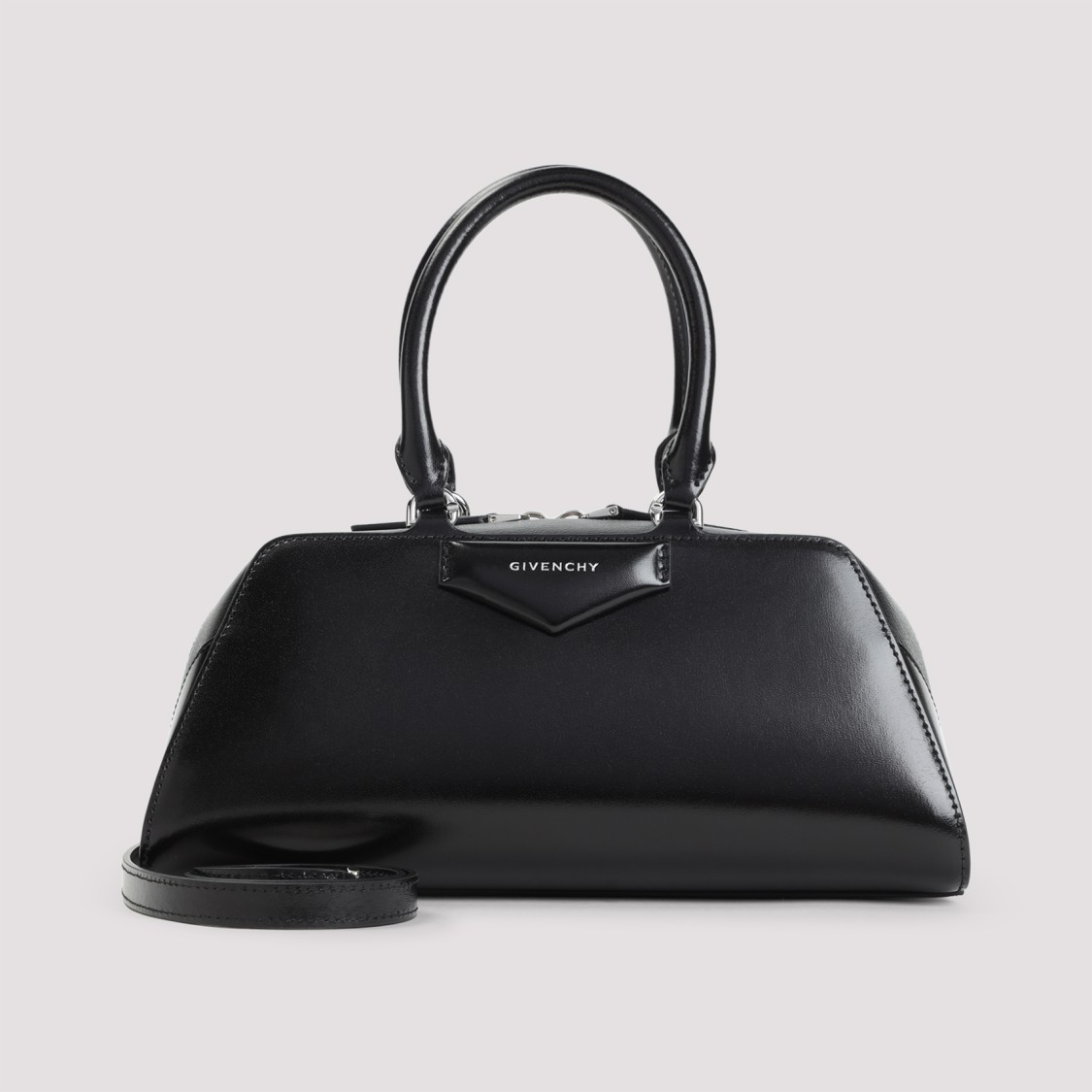 Givenchy Mini Antigona Ew Top Handle Bag In Calf Leather In Black