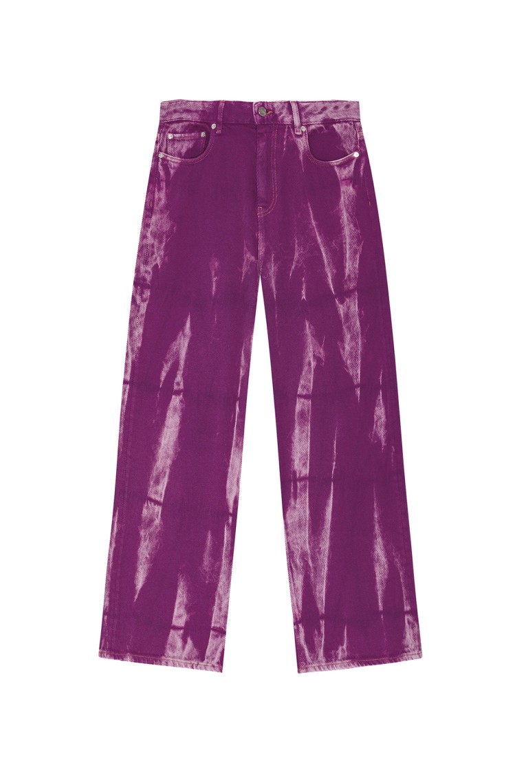 Ganni Overdyed Purple Heavy Denim Marri Jeans In Purple