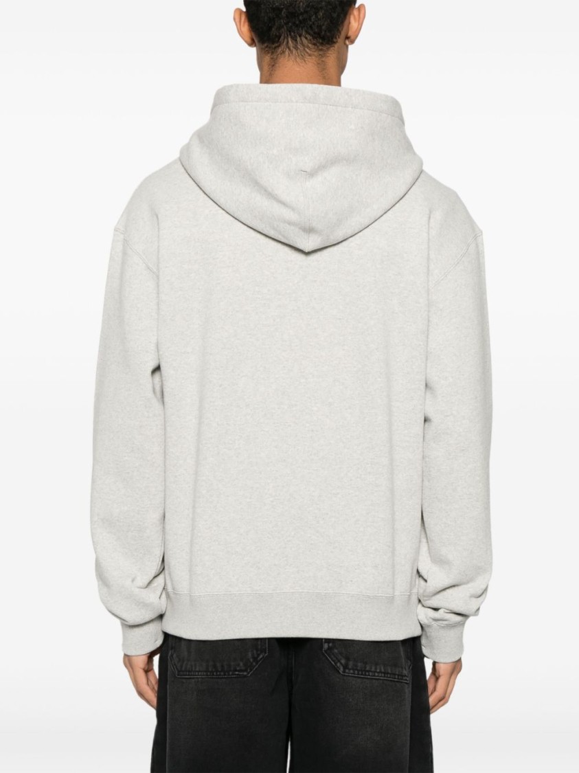 Jil Sander Light Grey Hoodie Sweatshirt With Drawstring In Gray