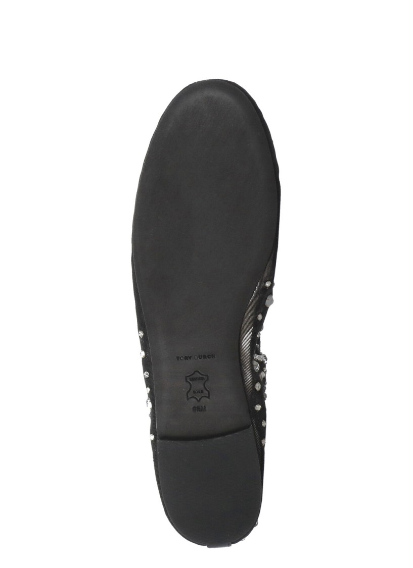 Shop Tory Burch Black Ballet Shoes With Strass