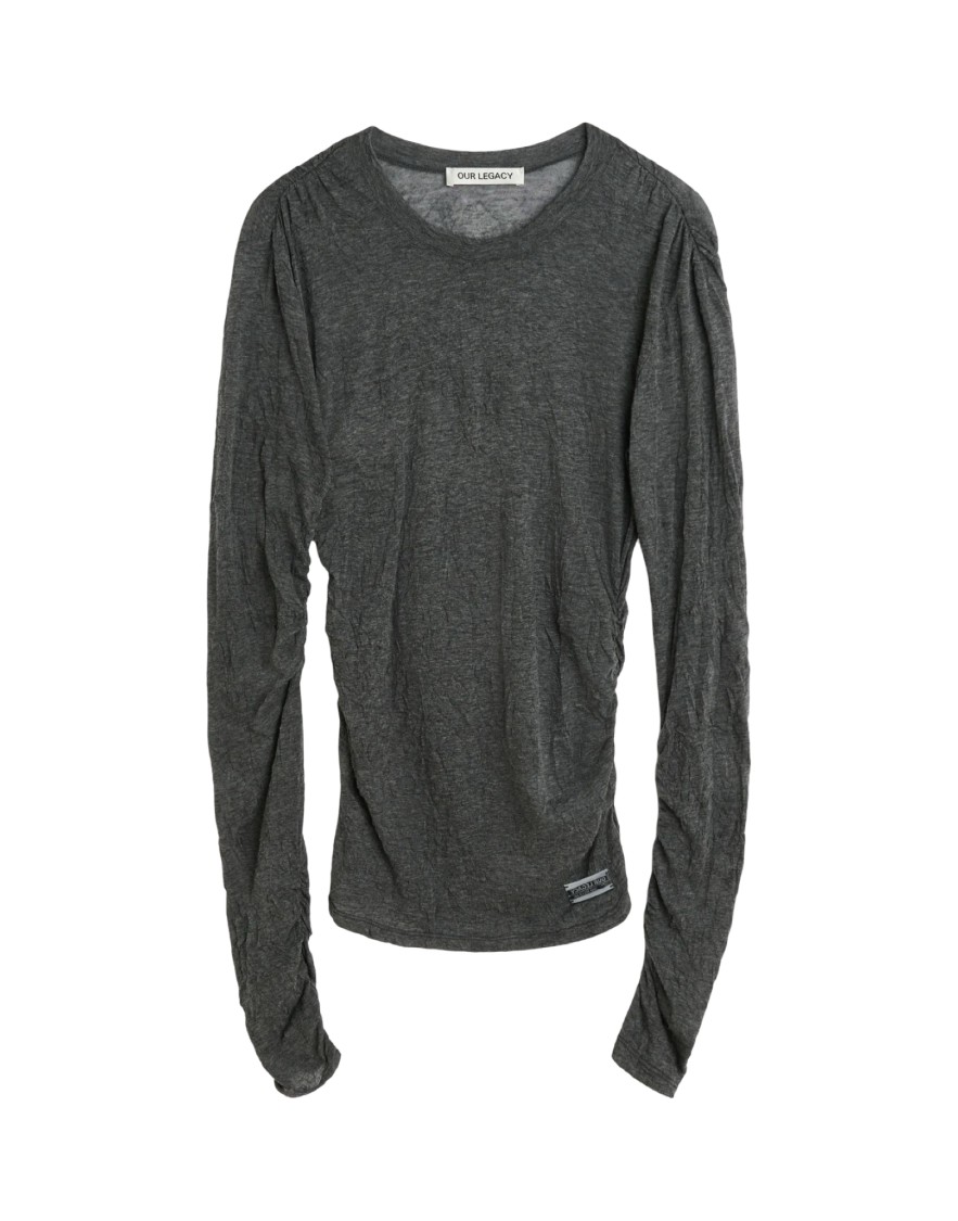 Our Legacy Gathered Detailing Grey Long-sleeved Top In Gray