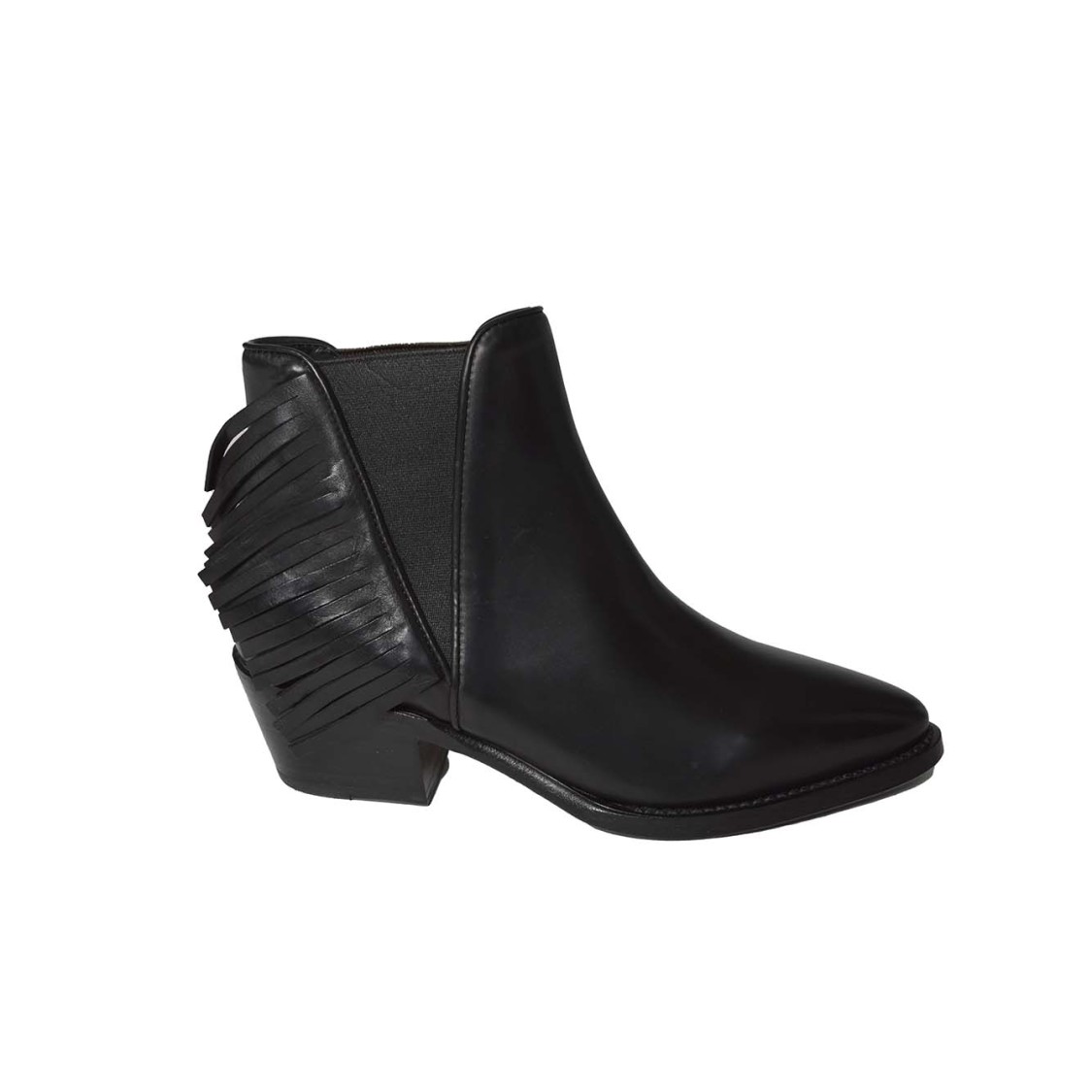 Damy Low-cut Texan-style Ankle Boots With Fringe Detailing