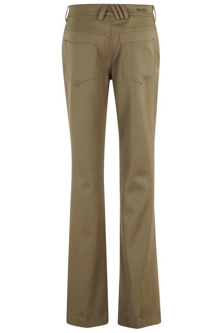 Attico Tailored Straight Leg Trousers With Polished Silhouette In Brown